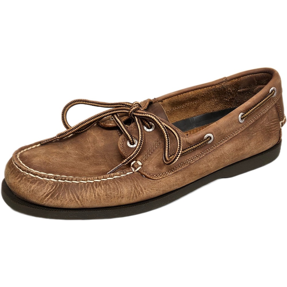 Mens Dockers Beacon Brown Leather Boat Shoes Lace Up Loafers Size‎ 10.5 M